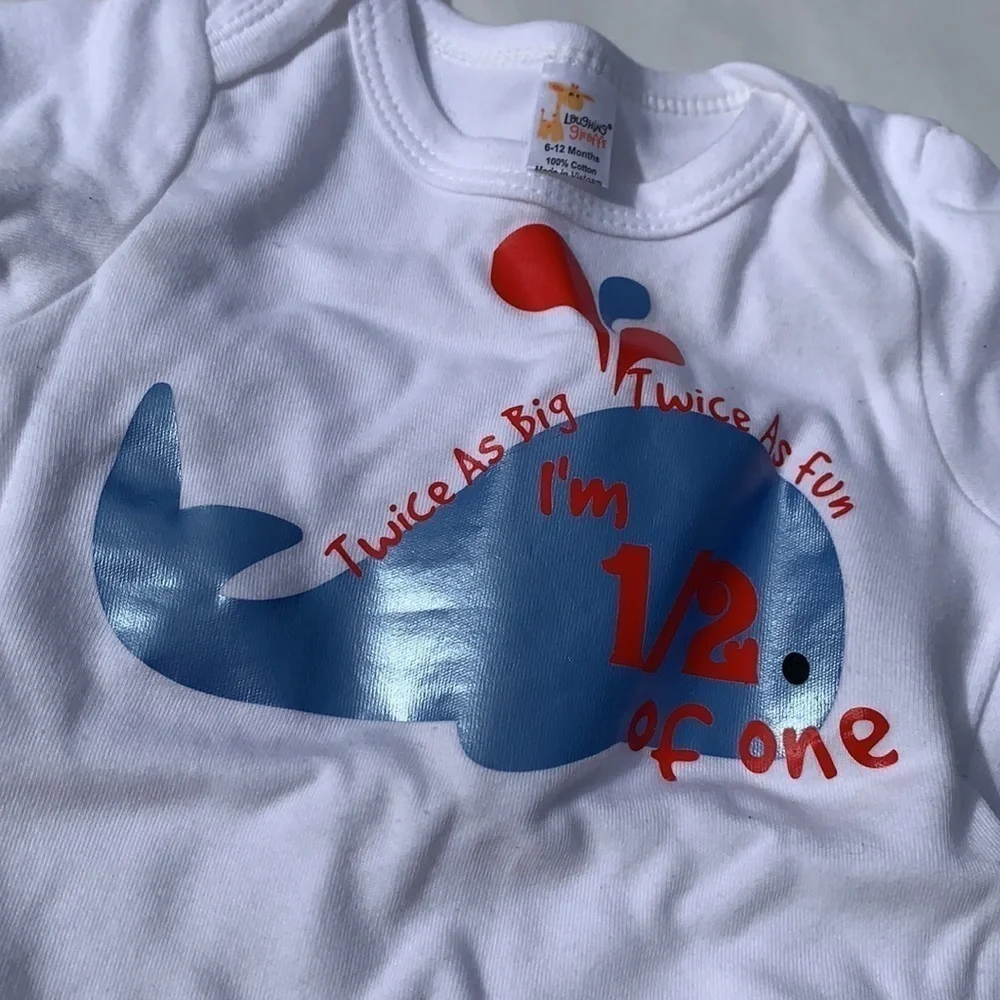 Twice as big twice is fine I’m half of 1 celebration Bodysuit hat 1/2 birthday